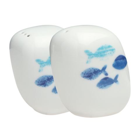 Deep Blue Porcelain Salt & Pepper Shaker A+P