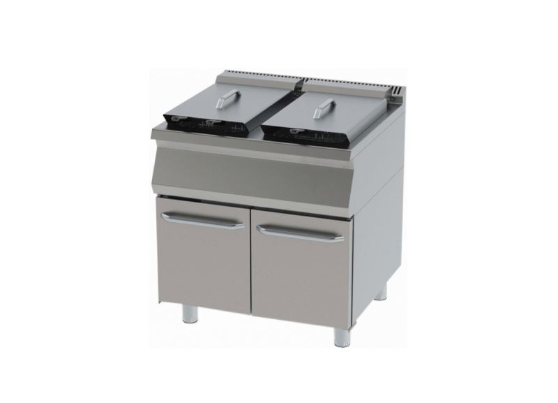 FRYER WITH CUPBOARD WITH GAS