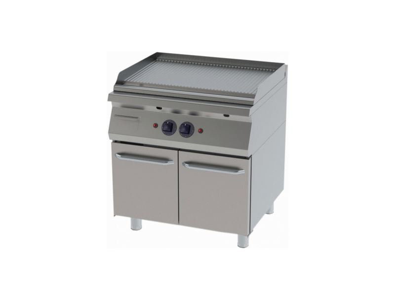 GRILL RIBBED WITH CUPBOARD WITH GAS