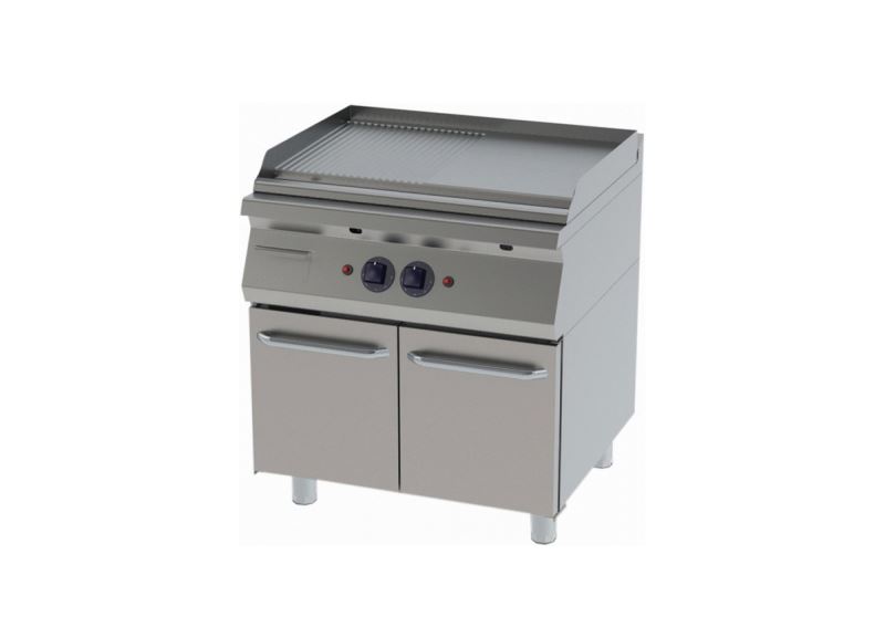 GRILL 1/2 RIBBED WITH CUPBOARD WITH GAS
